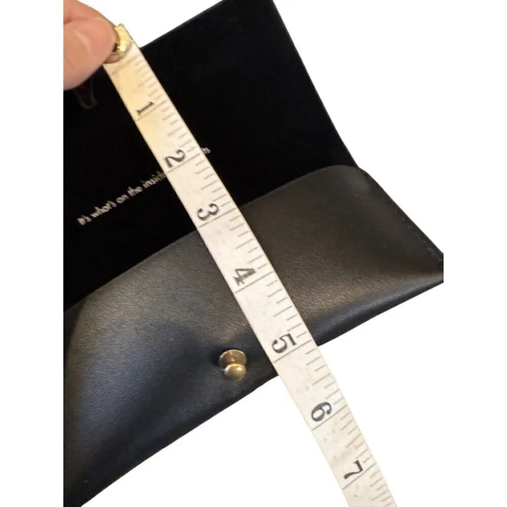 Ted Baker London Black Leather Eyeglass Case With Snap Closure